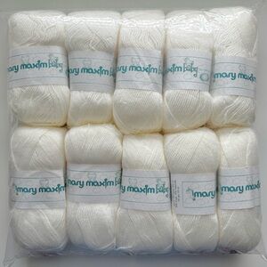Mary Maxim Baby White Yarn Pack - Pk of 10